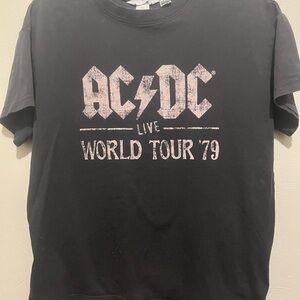H&M AC/DC T-shirt World Tour 79 White/gray Size Small Band Concert Tee Merch